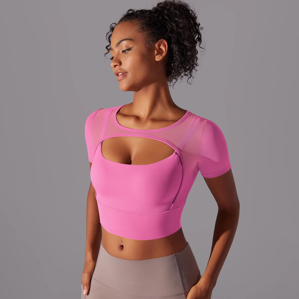 Top Yoga de Manga Corta Top Yoga de Manga Corta