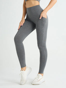 Leggings De Cintura Alta con Bolsillos
